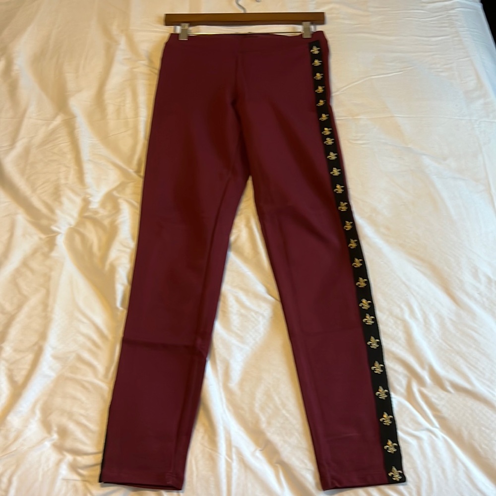 Zara Fleur De Lis Leggings (maroon with black)